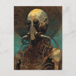 Cartão Postal Máscara de Capacete de Visto de Ficção Científica