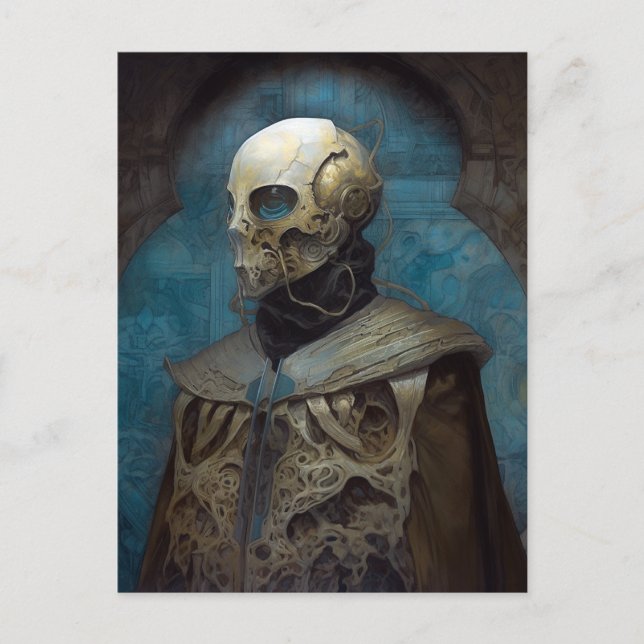 Cartão Postal Máscara de Capacete de Visto de Ficção Científica (Frente)