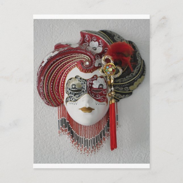 Cartão Postal Máscara de Cerâmica Vêneta (Frente)