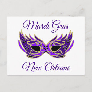Cartão Postal Máscara de Mardi Gras New Orleans