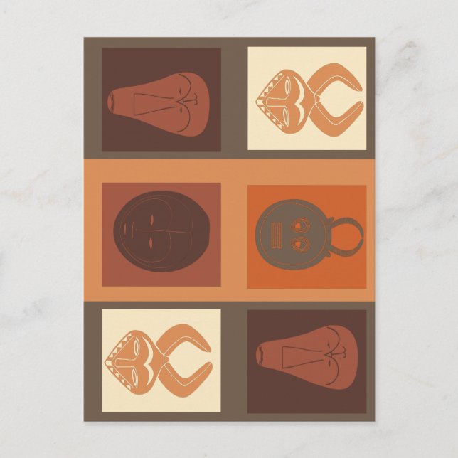 Cartão Postal máscara de tribo africana (Frente)