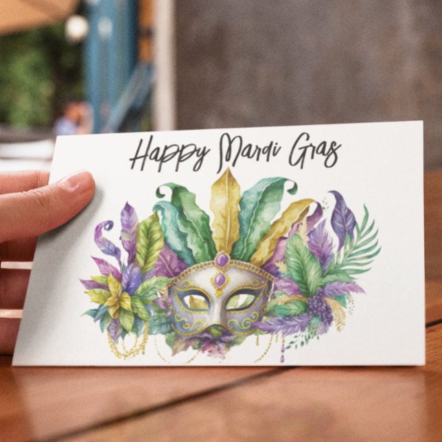 Cartão Postal Máscara Mardi Gras Feliz (Criador carregado)