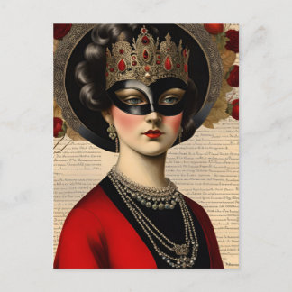 Cartão Postal Mascarada Mulher