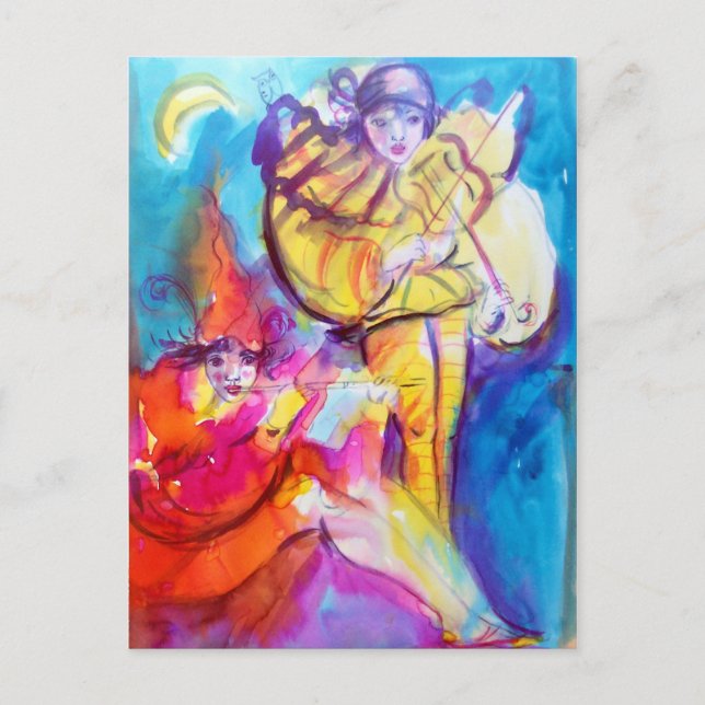 CARTÃO POSTAL MASCARADA VENETIANO/NOTURNO MUSICAL (Frente)