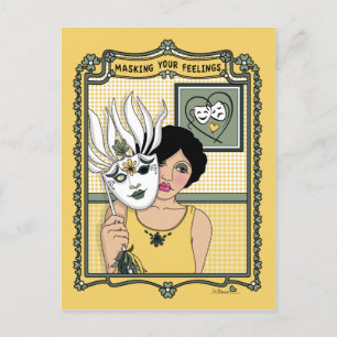 Cartão Postal Mascarando Seus Sentimentos_C_ Postcard