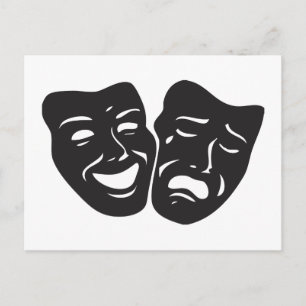 Cartão Postal Máscaras de Teatro de Drama Comédia Tragédia