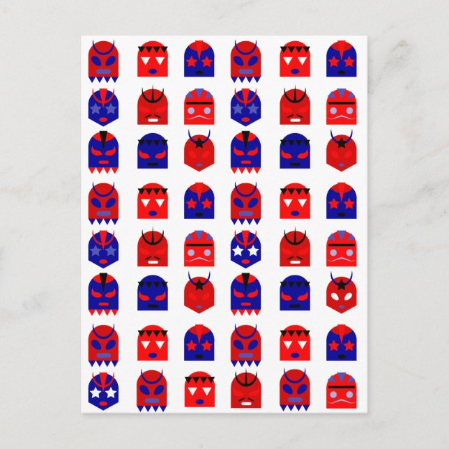 Cartão Postal máscaras lucha libre (Frente)