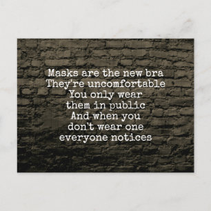 Cartão Postal Máscaras são a nova parede de tijolos de piada d