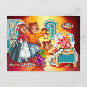 Cartão Postal Masha e 3 ursos