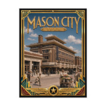 Mason City Iowa Arte Deco Vintage Era de Ouro