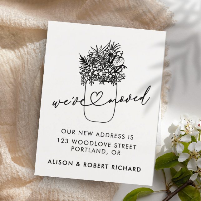 Cartão Postal Mason Jar Mudamos Novo Anúncio de Movimentação de  (Criador carregado)