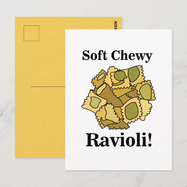 Cartão Postal Massa de ravióli comida (Frente/Verso)