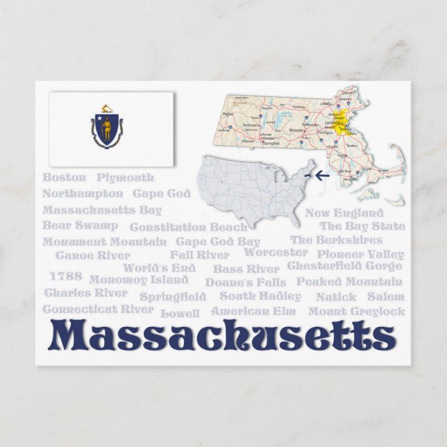 Cartão postal "Massachusetts" (Frente)