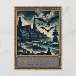 Cartão Postal Massachusetts | Cartão-postal de arte gótica