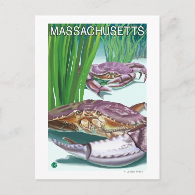 Cartão Postal Massachusetts Crab e Pescador (Frente)
