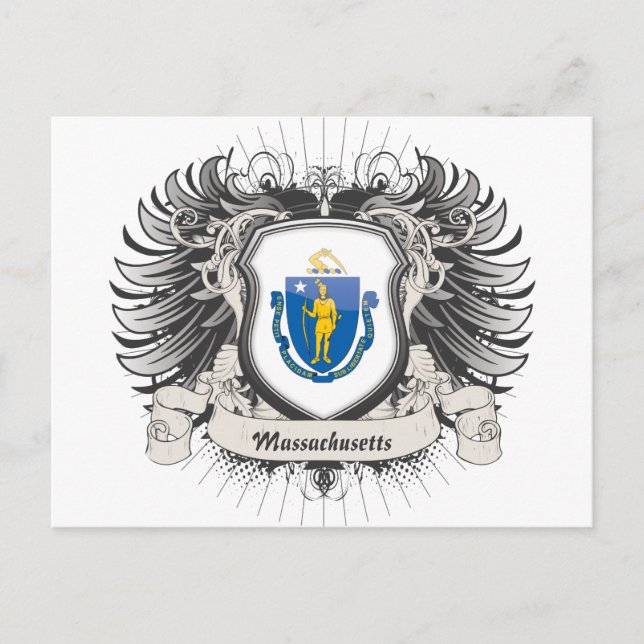Cartão Postal Massachusetts Crest (Frente)