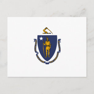 Cartão Postal Massachusetts Flag, Bandeira de Massachusetts