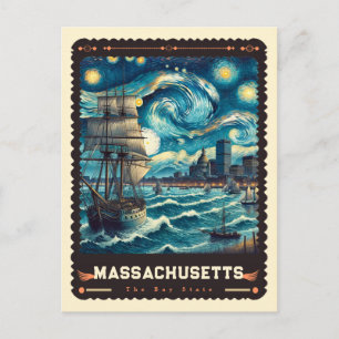 Cartão Postal Massachusetts Inspirado por Vincent Van Gogh