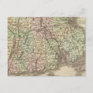 Cartão Postal Massachusetts, Rhode Island e Connecticut