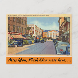 Cartão Postal Massachusetts, Rua Brattle, Cambridge.