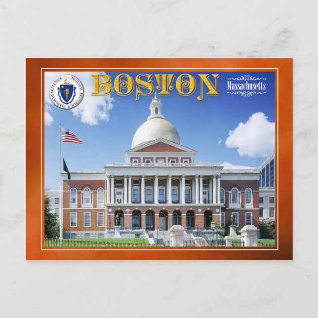 Cartão Postal Massachusetts State House em Boston (Frente)