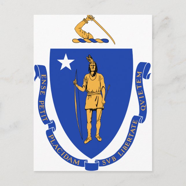 Cartão Postal Massachusetts State Seal (Frente)