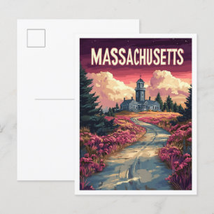 Cartão Postal Massachusetts USA Art Vintage - Viagem