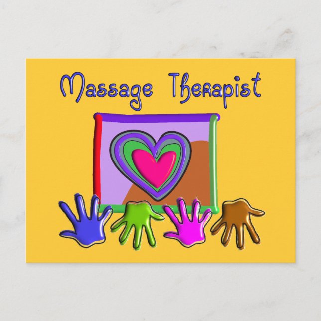 Cartão Postal Massage Therapist Funky Artsy Design (Frente)