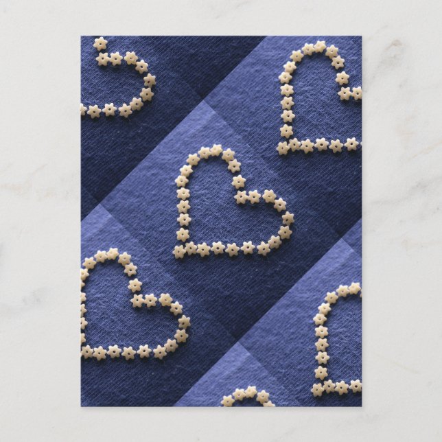 Cartão Postal Massas Pequenas Estrelas Forma Cardíaca (Frente)