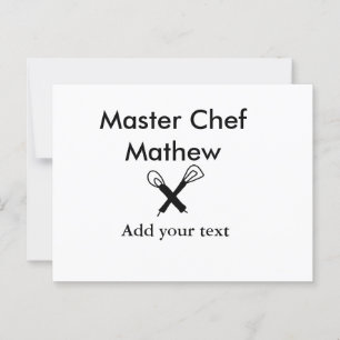 Cartão Postal Master chef cozinha padaria cozinheira adiciona te