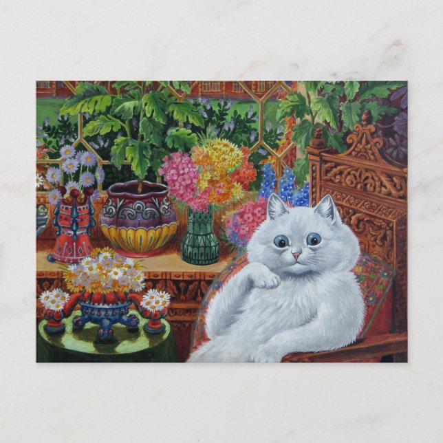 Cartão Postal "Master of Cat College" de Louis Wain (Frente)