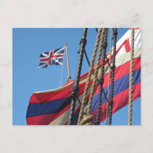 Cartão Postal Mastes de navio em Jamestowne histórico