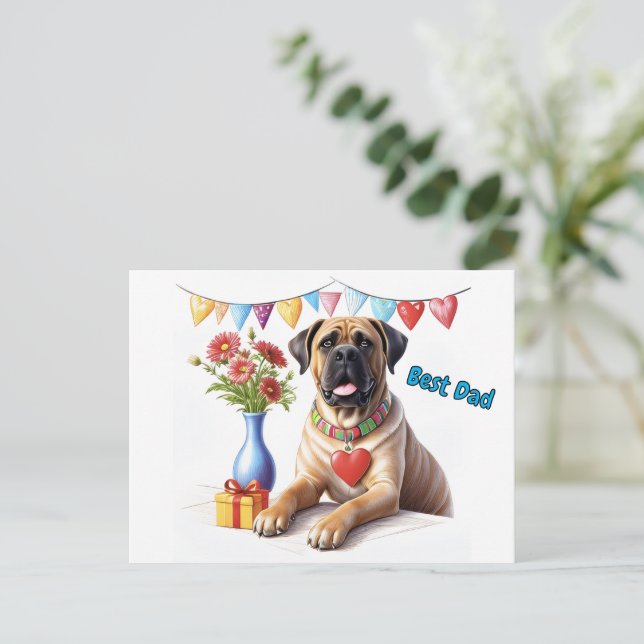 Cartão Postal Mastiff auf einer Feier (Em pé/Frente)