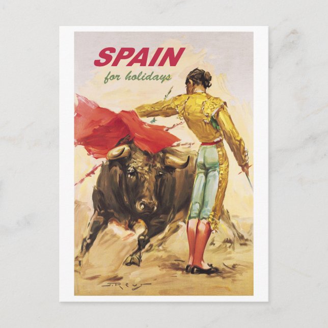 Cartão Postal Matador e touro. Lutas a bala. Espanha nos feriado (Frente)