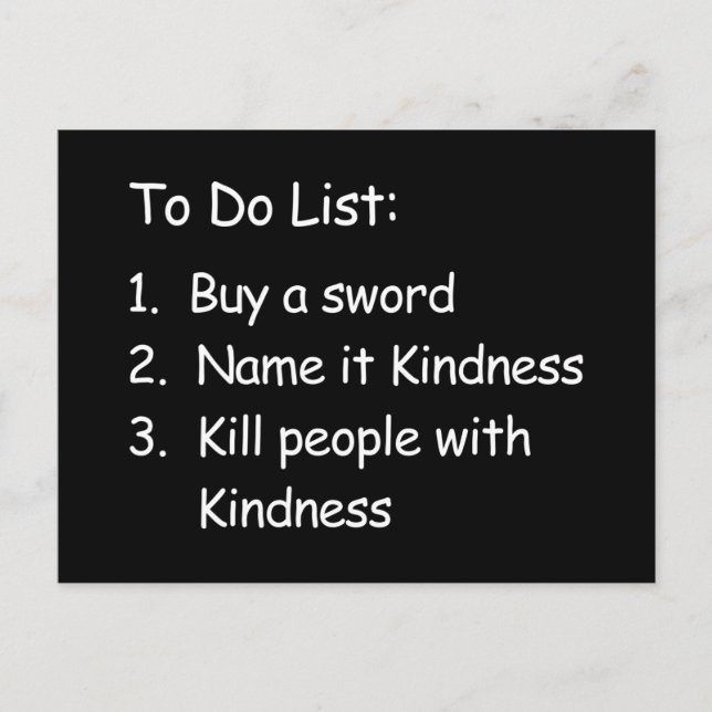 Cartão Postal Matar com gentileza (Frente)