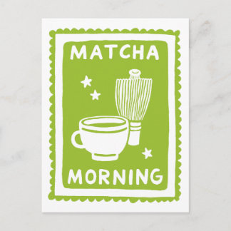 Cartão Postal Matcha Manhã Chá Verde Culinário