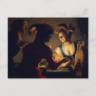 Cartão Postal Matchmaker - Gerrit Van Honthorst