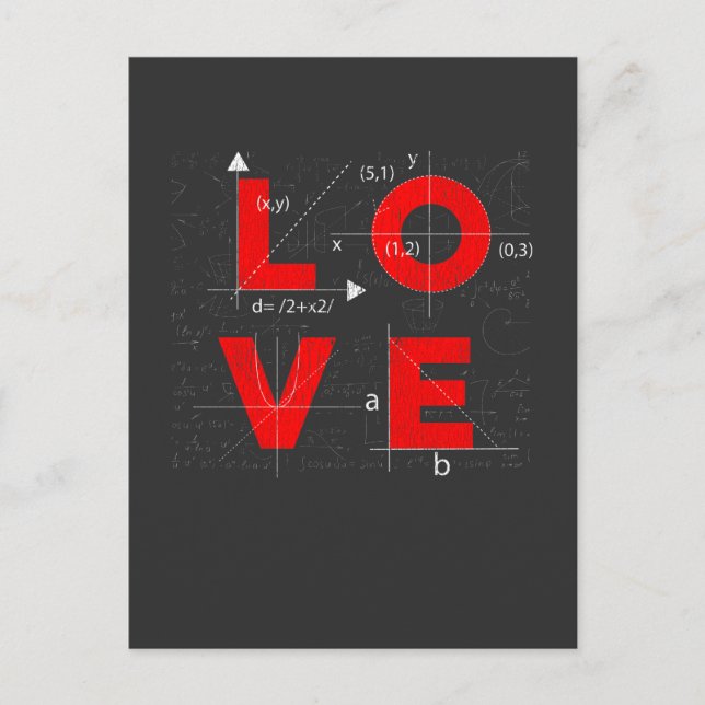 Cartão Postal Matemática Ama Professor de Matemática Ciência Est (Frente)