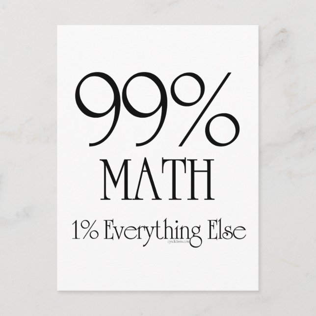 Cartão Postal Matemática de 99% (Frente)