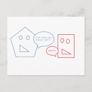 Cartão Postal Matemática e Arma Inglês