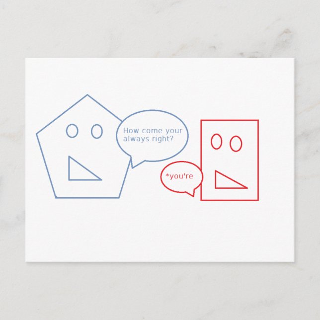 Cartão Postal Matemática e Arma Inglês (Frente)