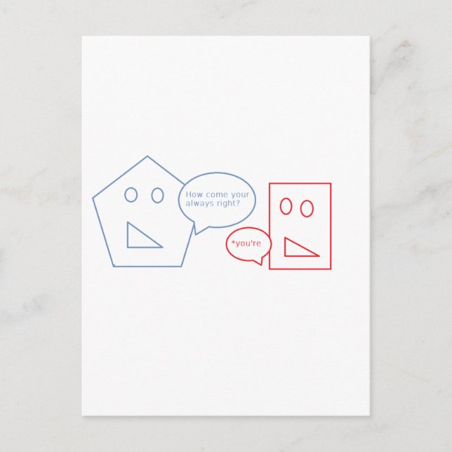 Cartão Postal Matemática e Arma Inglês (Frente)