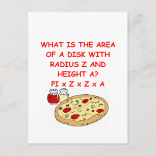 Cartão Postal matemática e pizza
