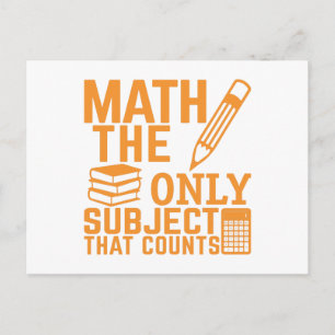 Cartão Postal Matemática. O único assunto que conta. Piada do jo