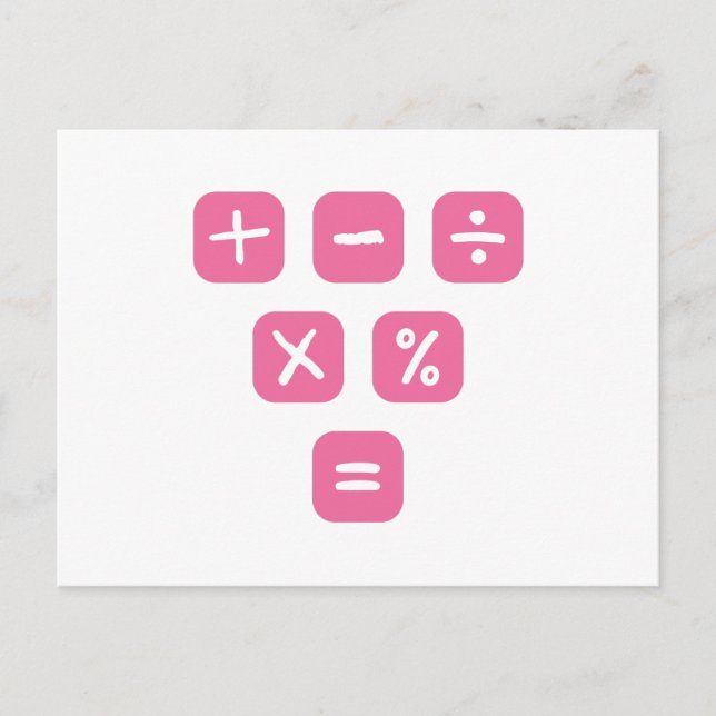 Cartão Postal Matemática Símbolos matemáticos Sinais matemáticos (Frente)