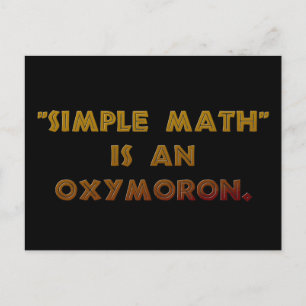Cartão Postal Matemática Simples é um Oxímoro
