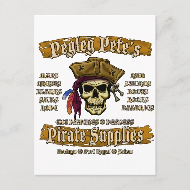 Cartão Postal Material pirata de Pegleg Pete (Frente)