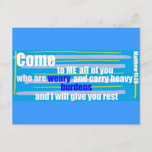 Cartão Postal Mateus 11:28