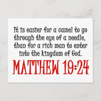 Cartão Postal Mateus 19:24