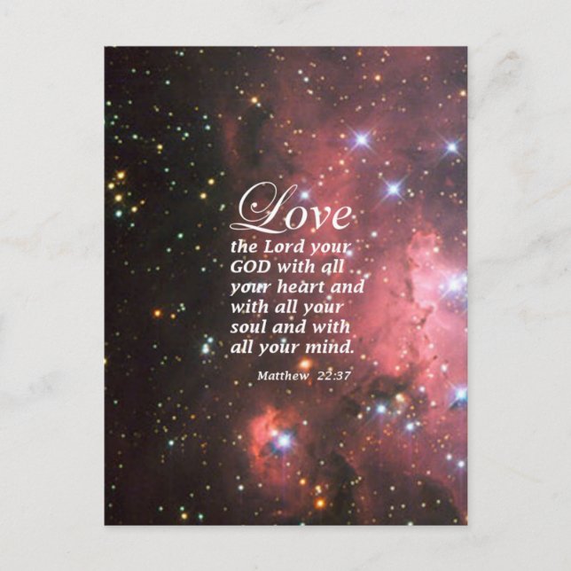 Cartão Postal Mateus 22:37 (Frente)